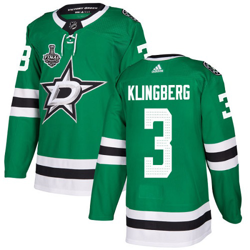 Adidas Men Dallas Stars #3 John Klingberg Green Home Authentic 2020 Stanley Cup Final Stitched NHL Jersey->dallas stars->NHL Jersey